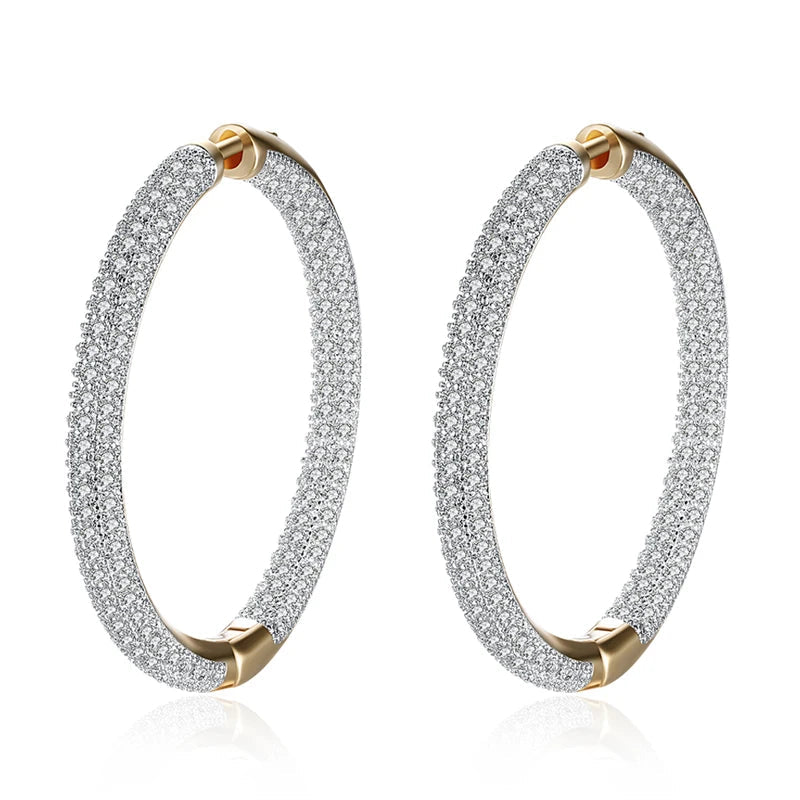 DANA 925 Silver 18K Gold Circle Hoop Earrings
