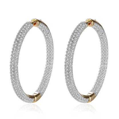 DANA 925 Silver 18K Gold Circle Hoop Earrings