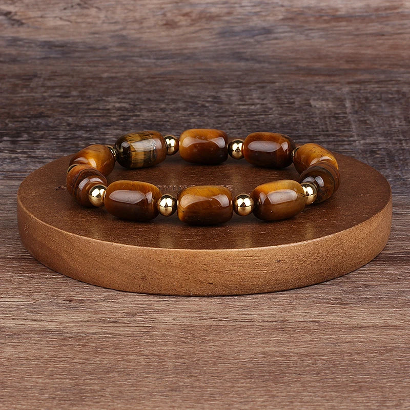 Natural Faceted Tiger Eyes Stone Reiki Bracelets