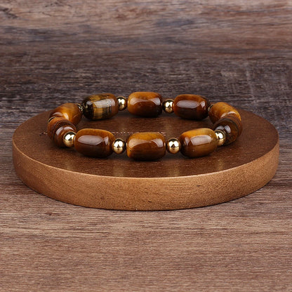 Natural Faceted Tiger Eyes Stone Reiki Bracelets