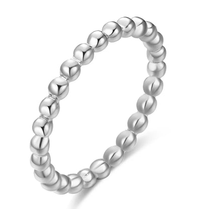 Beads Water Ripple Beaded Stainless Steel Mini Rings