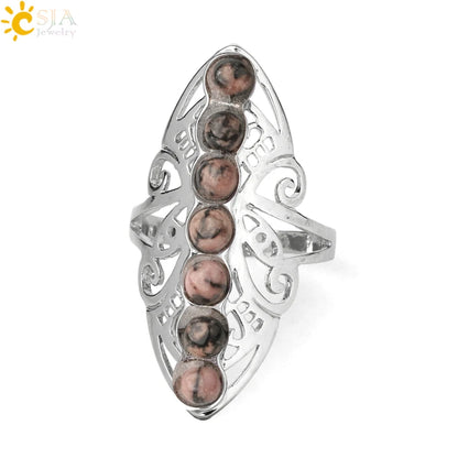 7 Chakra Stone Bead Finger Meditation Healing Point Yoga Ring