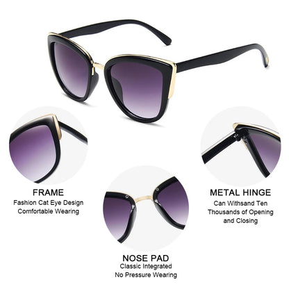 Vintage Anti-glare Cat Eye Sun Glasses