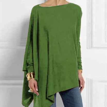 Cotton Irregular Long Sleeve Blouse