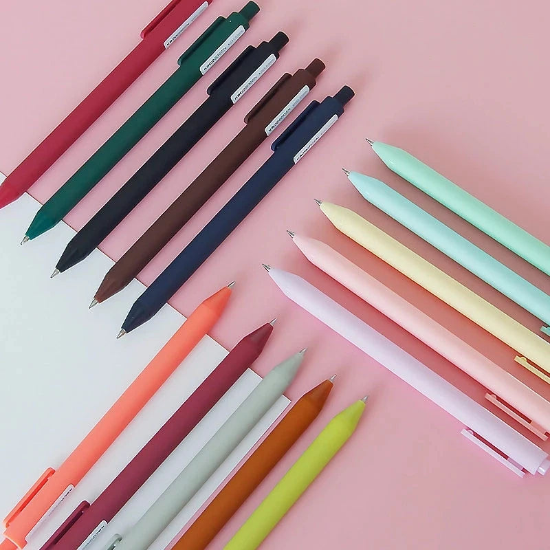 5Pcs/Pack Kaco Gel Pen Kawaii Push Sign Pens with Refill for Gel Pen