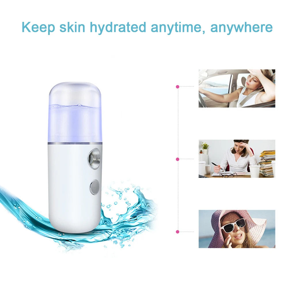 Mist Facial Sprayer Humidifier Rechargeable Nebulizer Face Steamer