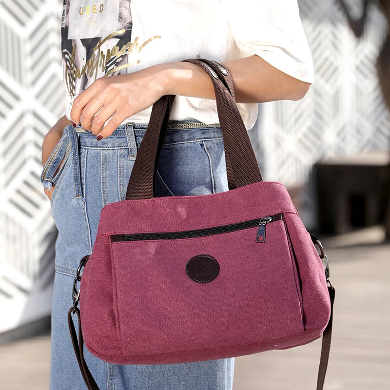 Canvas Handbags Shoulder Messenger Crossbody Tote Large Capacity Bags
