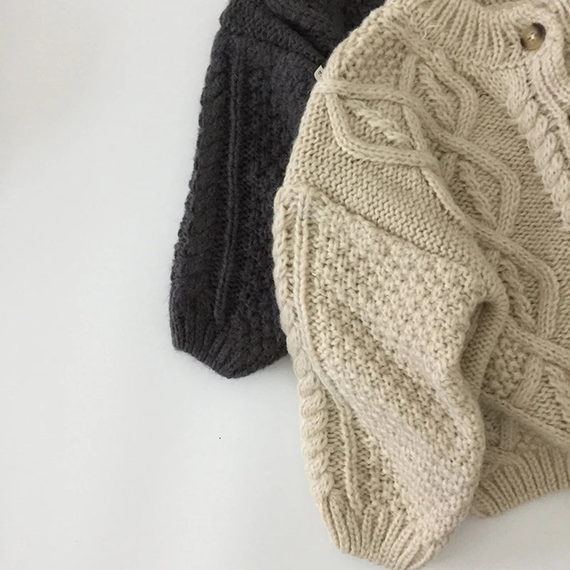 Single Breast Girls Brief Style Sweater 1-7Y