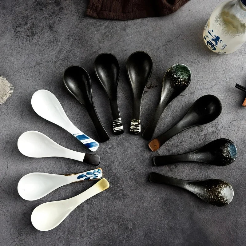 Ceramic Japanese Retro Bone Spoon