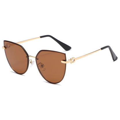 Cat Eye Vintage Rimless Sun Glasses