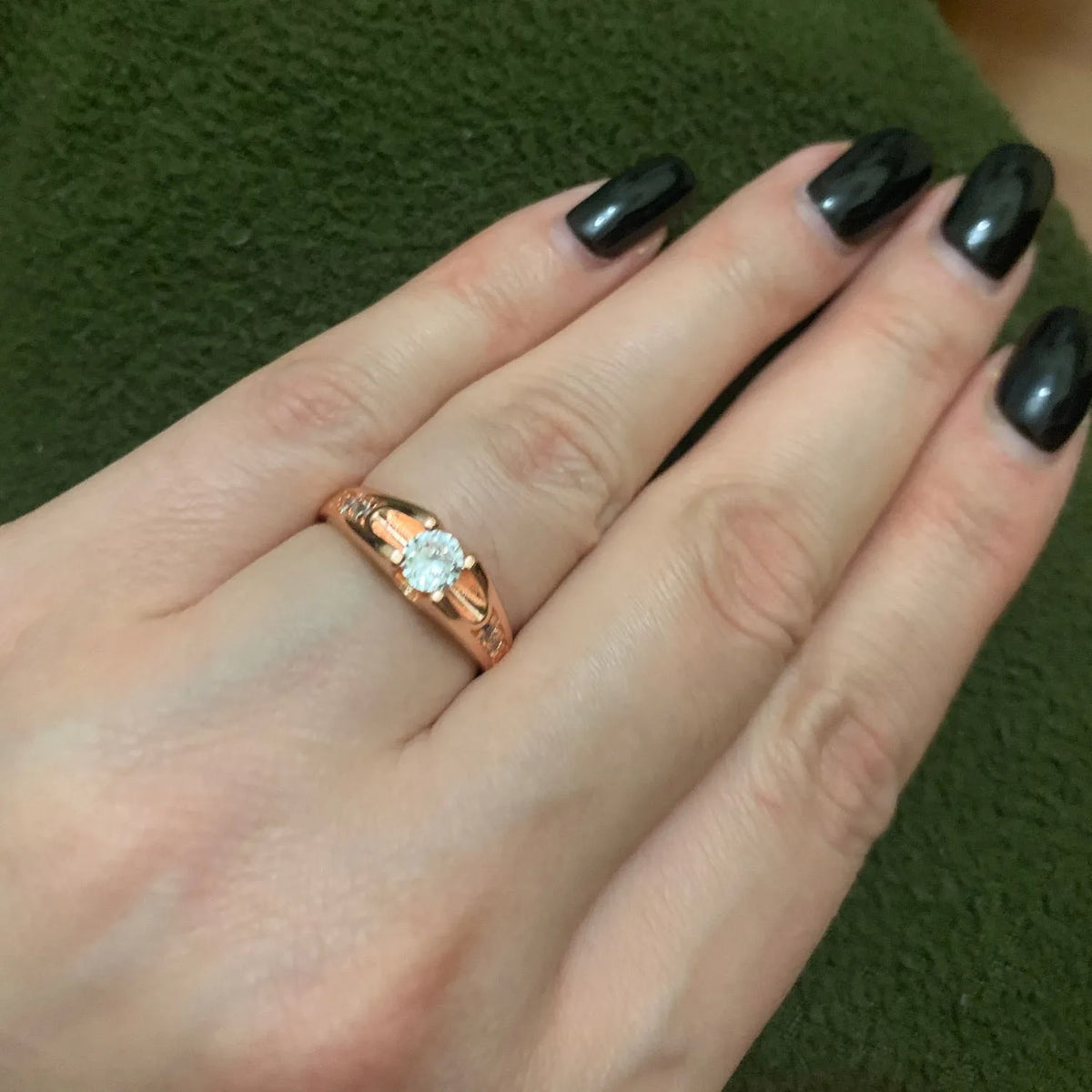 Double Fair 0.5 Carat Cubic Zircon Rose Gold Ring