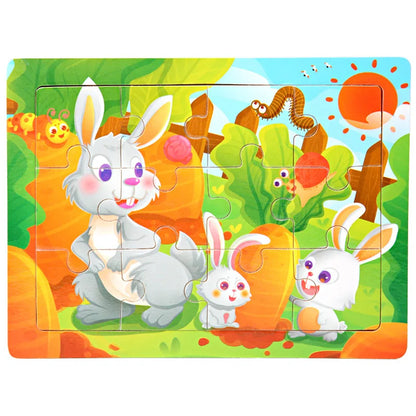 15*11cm 3D Puzzle Cartoon Animals Wood Puzzle Kids