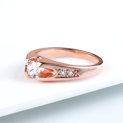 Double Fair 0.5 Carat Cubic Zircon Rose Gold Ring