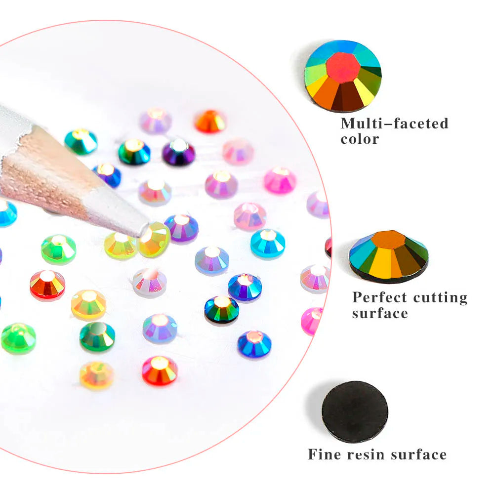 2400pcs 2mm AB Jelly Rhinestones Set