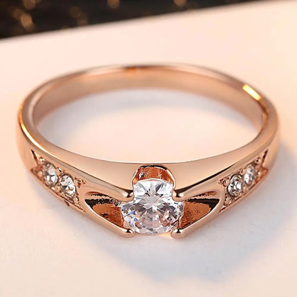 Double Fair 0.5 Carat Cubic Zircon Rose Gold Ring