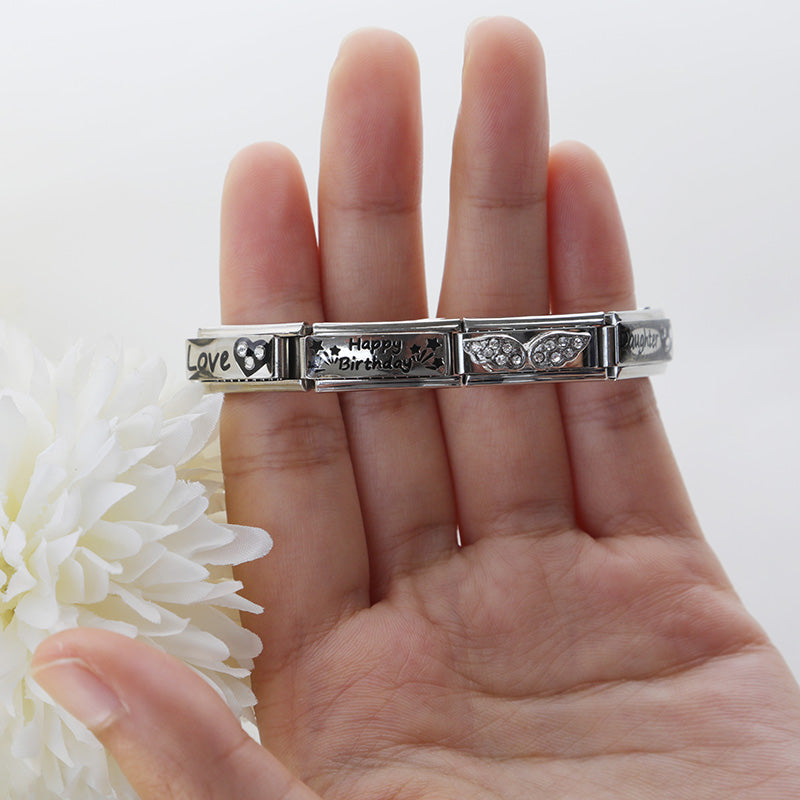 DANA Angle Wing Love Stainless Steel Bracelet