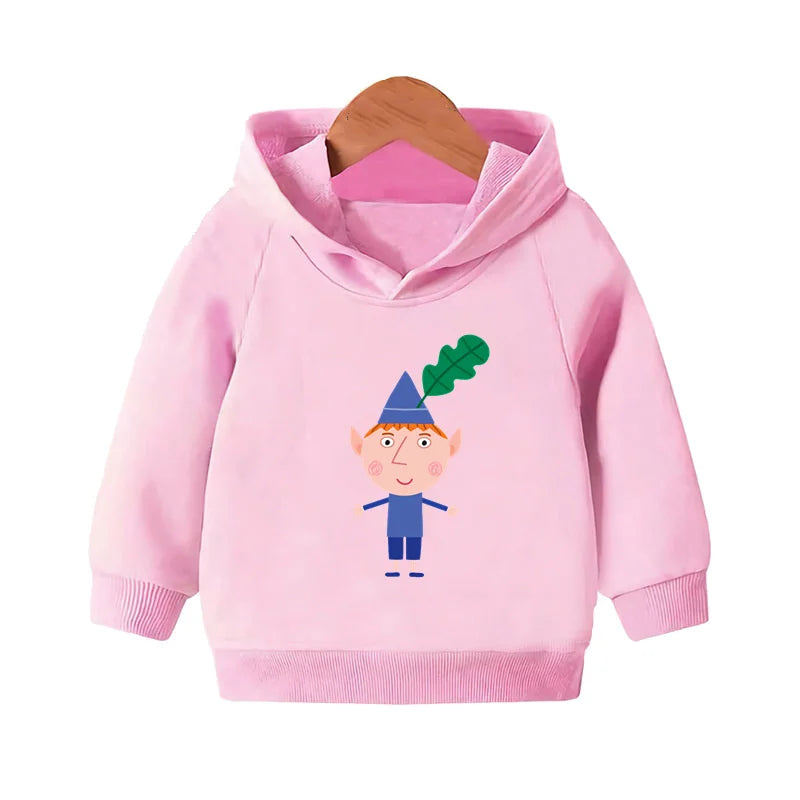 Ben and Holly Kingdom Cartoon Cute Sweatshirts Autumn Pullover Hoodies