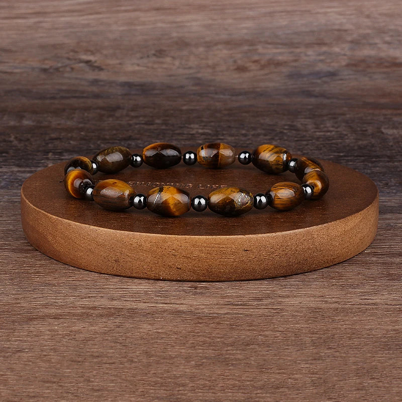 Natural Faceted Tiger Eyes Stone Reiki Bracelets