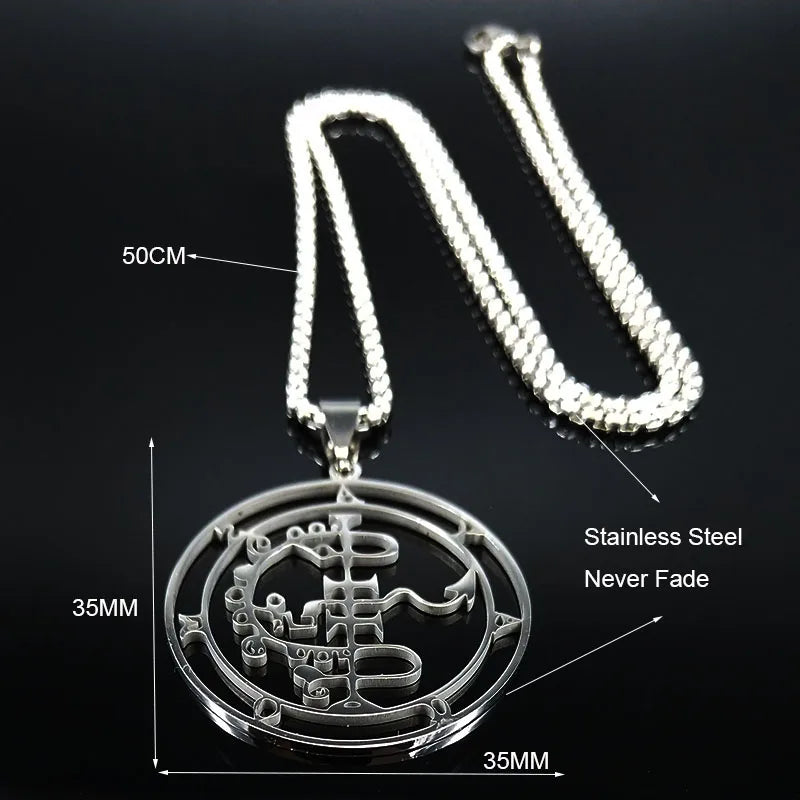 Sigeal Sigil De Lucifer Stainless Steel Satan Necklace