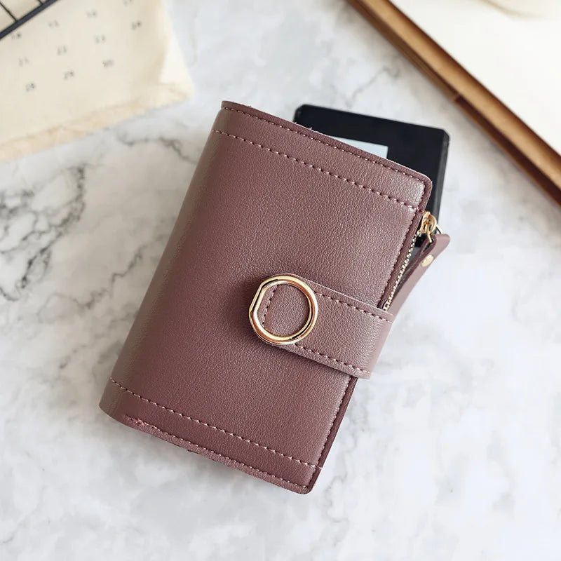 Short Wallet Zipper Card Holder PU Wallets