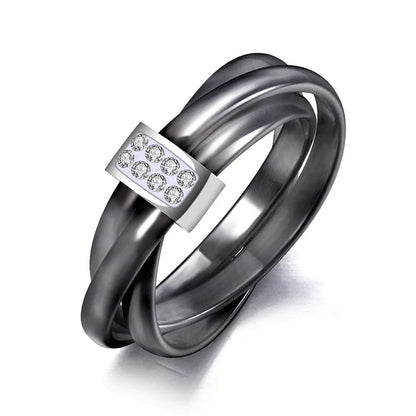 DANA 3 Layers Ceramic Crystal Rings