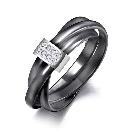 DANA 3 Layers Ceramic Crystal Rings