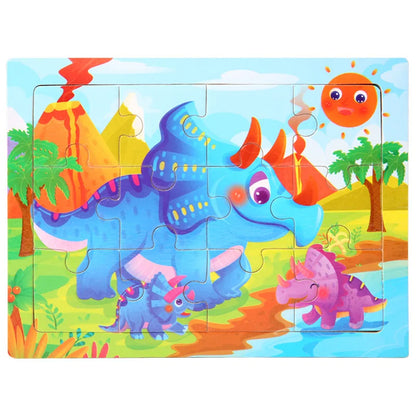 15*11cm 3D Puzzle Cartoon Animals Wood Puzzle Kids