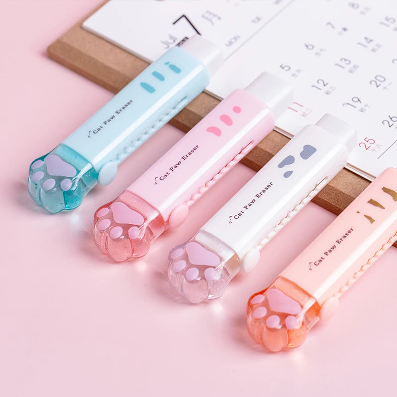 Creativity Retractable Kawaii cat claw Pencil eraser