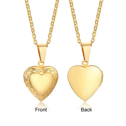 Photo Frame Glossy Stainless Steel Necklaces