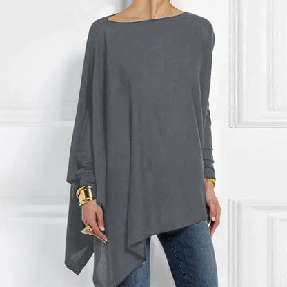 Cotton Irregular Long Sleeve Blouse