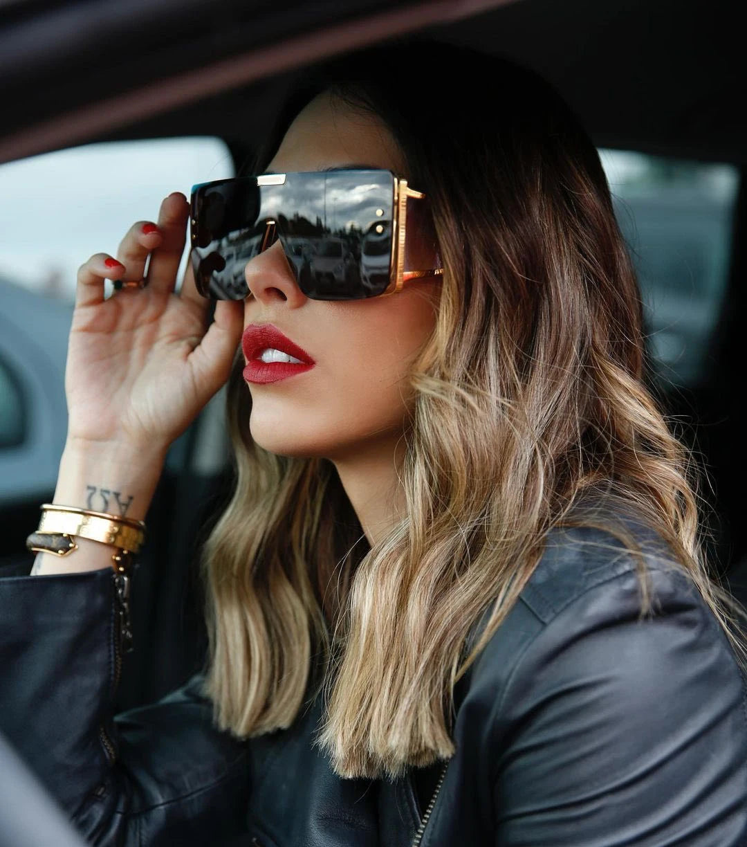 Oversized Luxury Retro One Lens Sunglasses