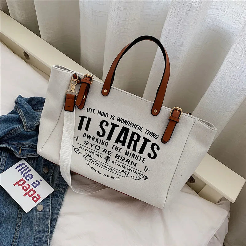 Canvas Large Capacity Shoulder Bag