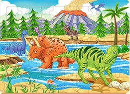 60Pcs Cartoon Wooden Puzzle Children Animal Vehicle Toys