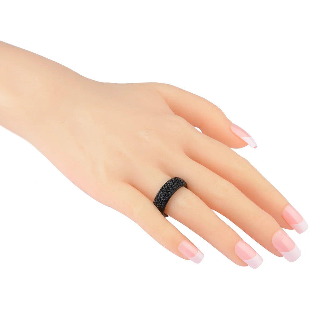 Stainless Steel Crystal Ring