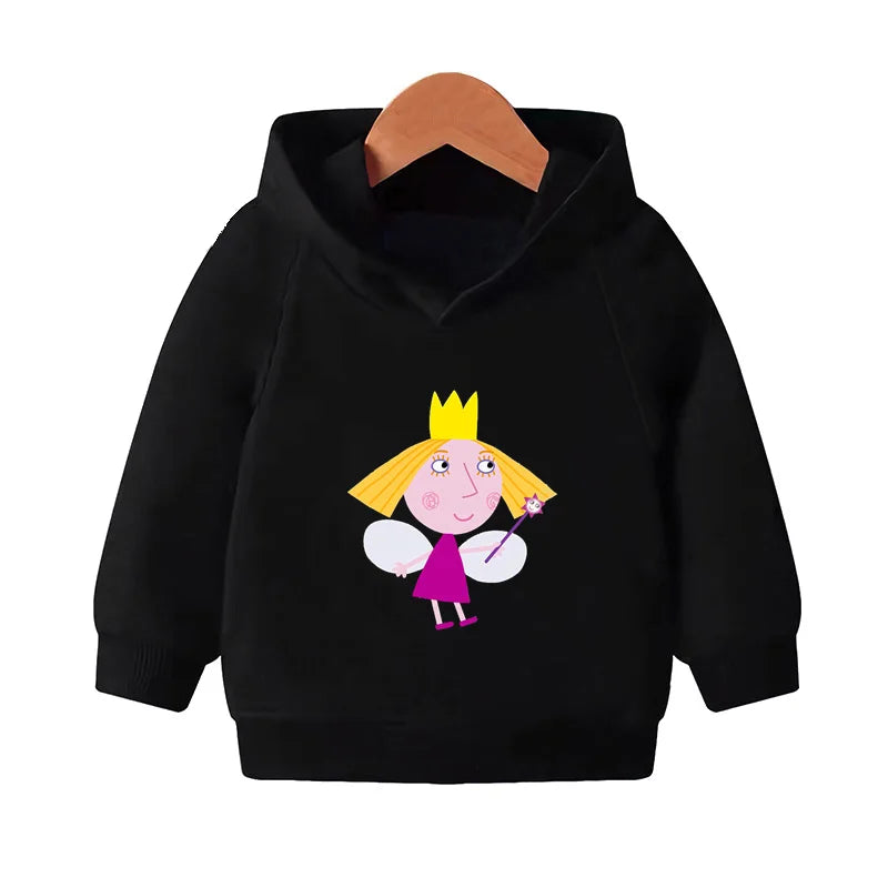 Ben and Holly Kingdom Cartoon Cute Sweatshirts Autumn Pullover Hoodies