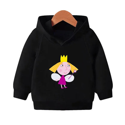 Ben and Holly Kingdom Cartoon Cute Sweatshirts Autumn Pullover Hoodies