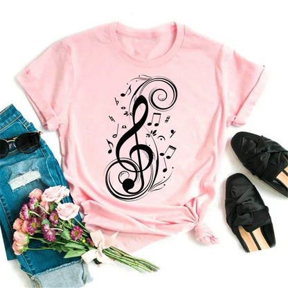 Funny Music Art Short Sleeves Black T-shirt