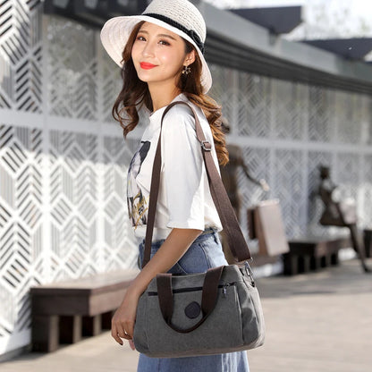 Canvas Handbags Shoulder Messenger Crossbody Tote Large Capacity Bags