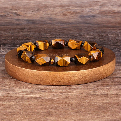 Natural Faceted Tiger Eyes Stone Reiki Bracelets