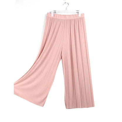 Waist High Pleated Wide Leg  Chiffon Loose Pants