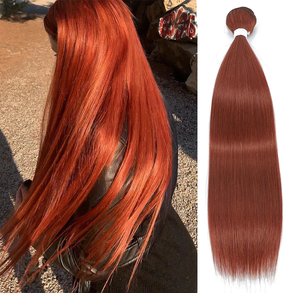 Bone Straight Hair Extensions Brown Color