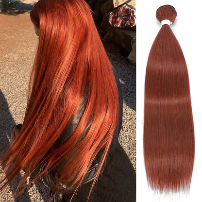 Bone Straight Hair Extensions Brown Color