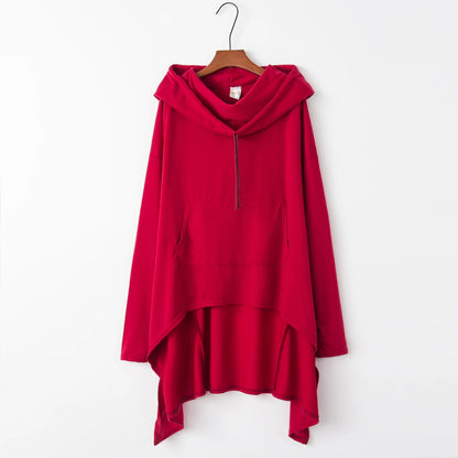New European and N Pure Color Long Hoodie