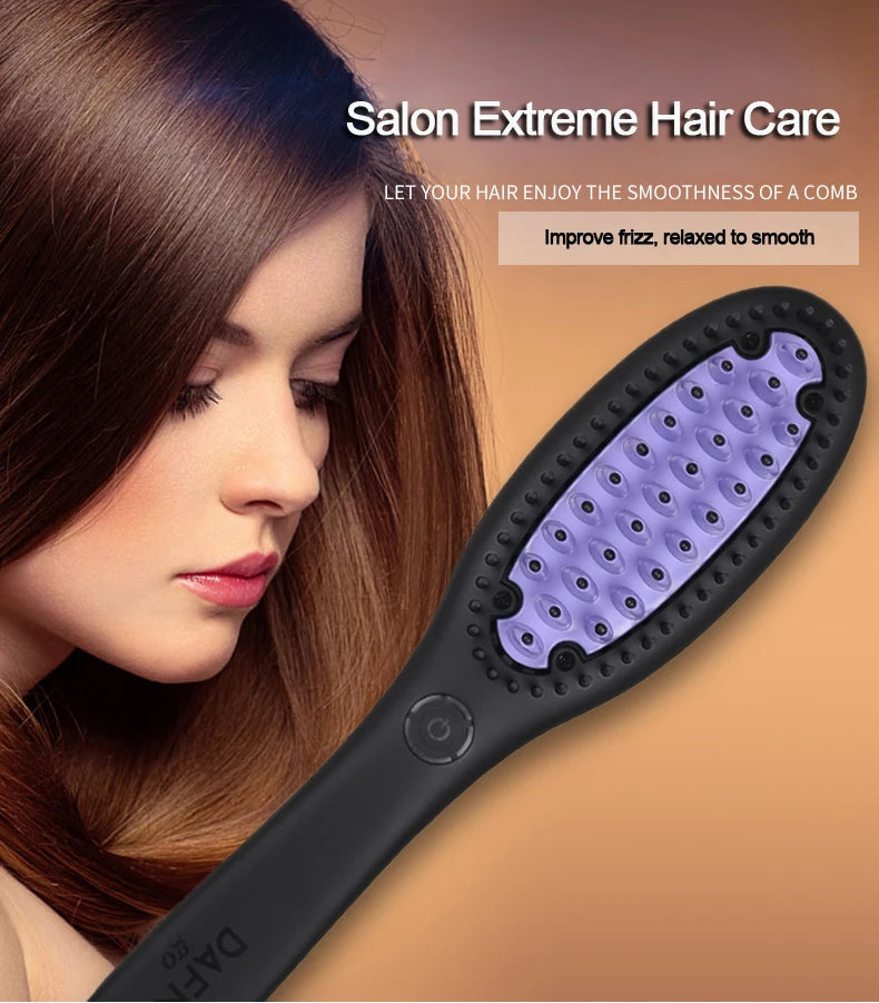 Hair Straightener Brush Ceramic Fast Straightening