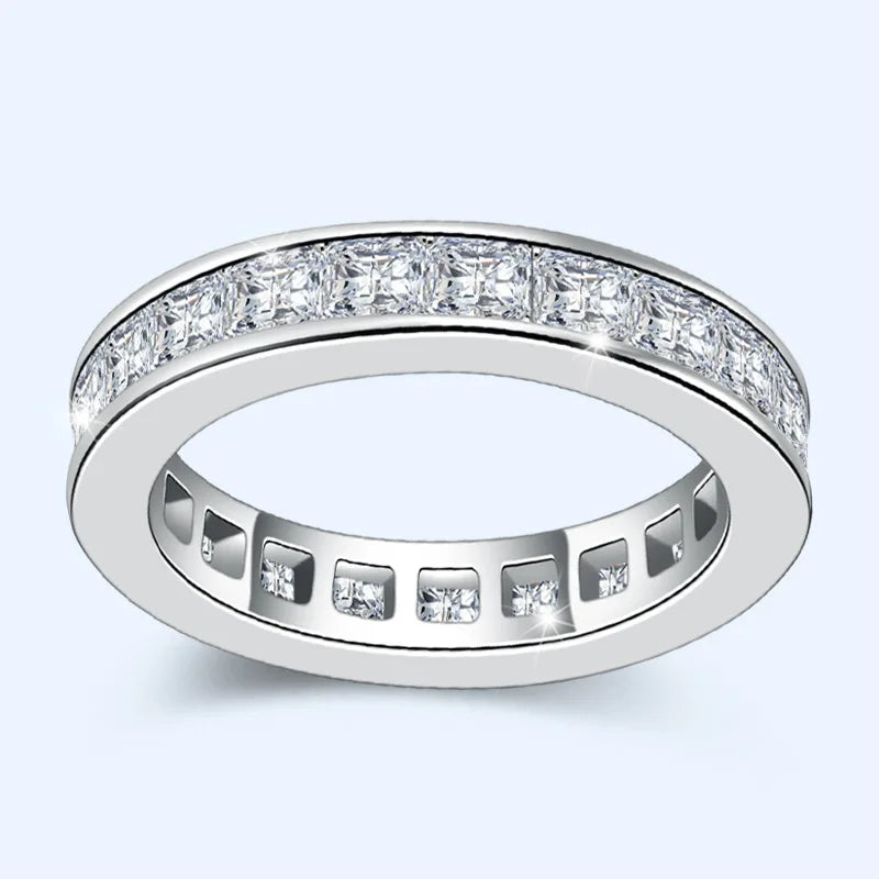 100% Real Natural Moissanite Ring 925 Jewelry 18K Gold Ring