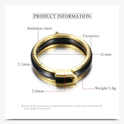 DANA Gold Crystal Ceramic Ring