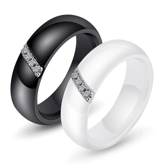 Ceramic Zircon Stainless Steel Rings
