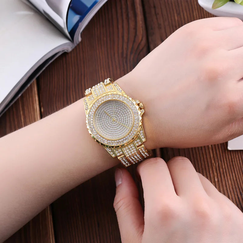 Luxury Crystal Shine Steel Quartz Watches