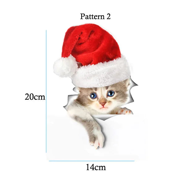 Cute Cats 3D Wall Sticker Hole View