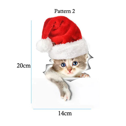 Cute Cats 3D Wall Sticker Hole View